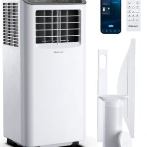 Pro Breeze Mobile Klimaanlage 14000 BTU – 4-in-1 Klimagerät mobil mit Abluftschlauch | 21% mehr Luftstrom | Energieklasse A | WLAN, App, Alexa & Google Home | Fensterabdichtungsset | Räume bis 50 m²